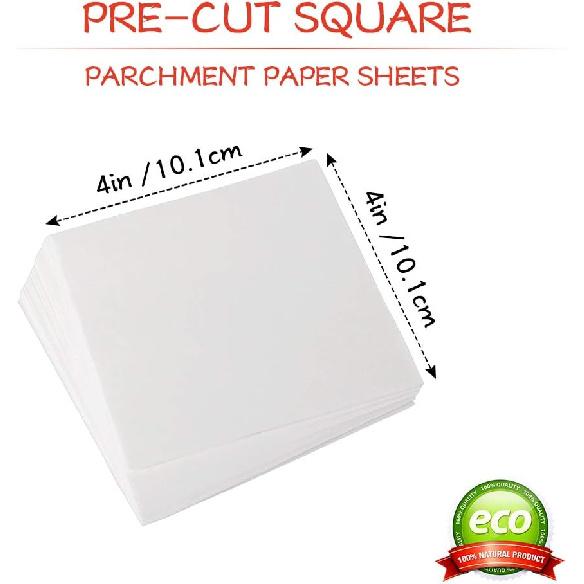 Square Patty Paper 4x4 Inch, Set of 300, Non Stick Patty Paper Sheets for Burger Press, Patty Serperate and Cake Baking,Freezing and Caramel Candy