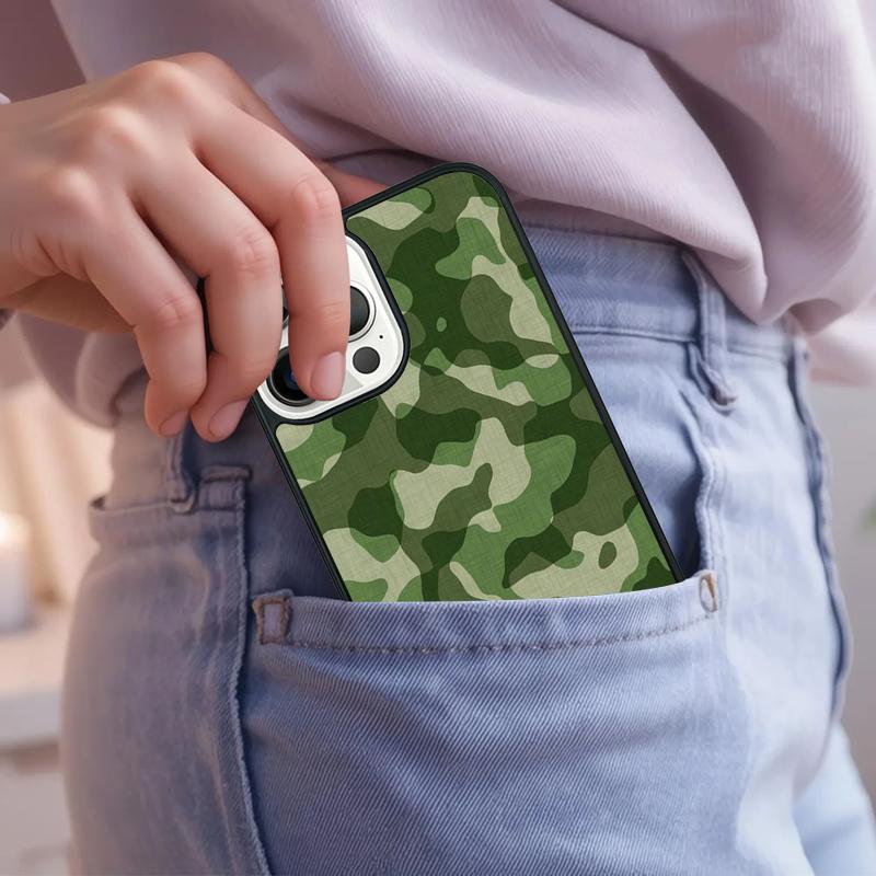 Green Camouflage Phone Case For iPhone 17 Air 15 16e 14 13 Pro Max Coque 12 11 Pro Max PLUS Cover
