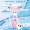 Facial and Neck Beauty Massager,7 Color Face and Neck Beauty Device with 3 Massage Modes,at Home Face Culpting Tool for Skin Care(Pink)