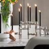 Luxury Silver Nordic Molecular Candle Holder Metal Candlestick Table Centerpiece Living Room Decor Ornament Gift Set Candelabra