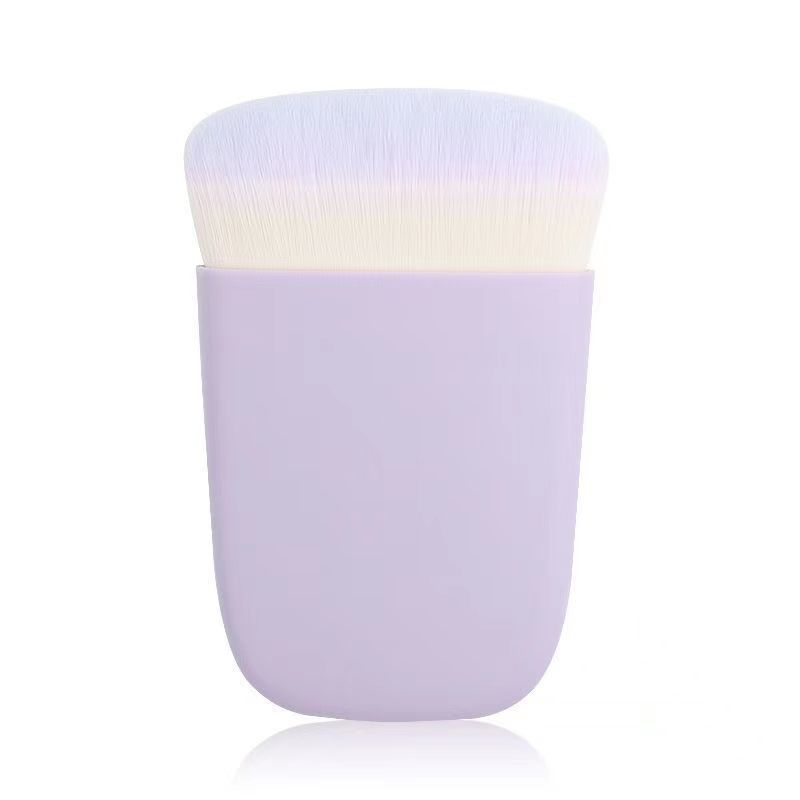 Flat Contour  Powder Brush  with Soft Bent Fiber Bristles – Dual-Use for Loose & Pressed Powder, Cruelty-Free Makeup Tool