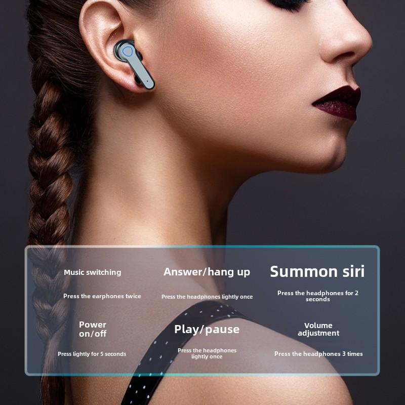 New Wireless Bluetooth Headset TWS Digital Display In-ear 5.0 Binaural Sports Handle