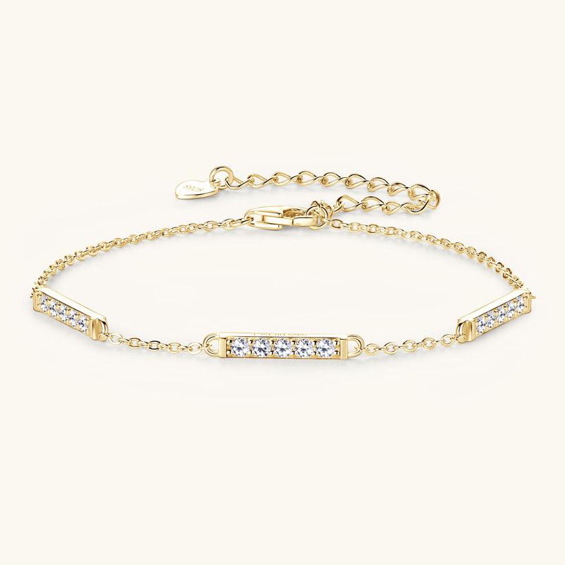 

Silvere Glam European And American Cross-border S925 Pure Silver Simple Moissanite Bracelet I Niche Design Forest Cold Style Bracelet 0.45 carats золотистый