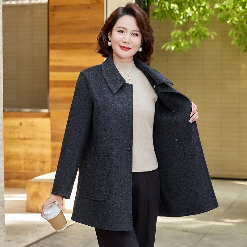 Spring/Fall 2026 Women's Jacket - Stylish Lapel Design for Middle-Aged & Elderly 