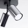 Spot Sufitowy Czarny Okrągły Potrójny Chromowane Klosze 3Xgu10 10W Winx Sl.1369 Sollux Lighting