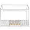 Single Bed Sturdy Construction High Stability Fence Design Mildew-proof Good Load-bearing Anti-fall Smooth Surface Frame Wooden Bedstead Bedroom