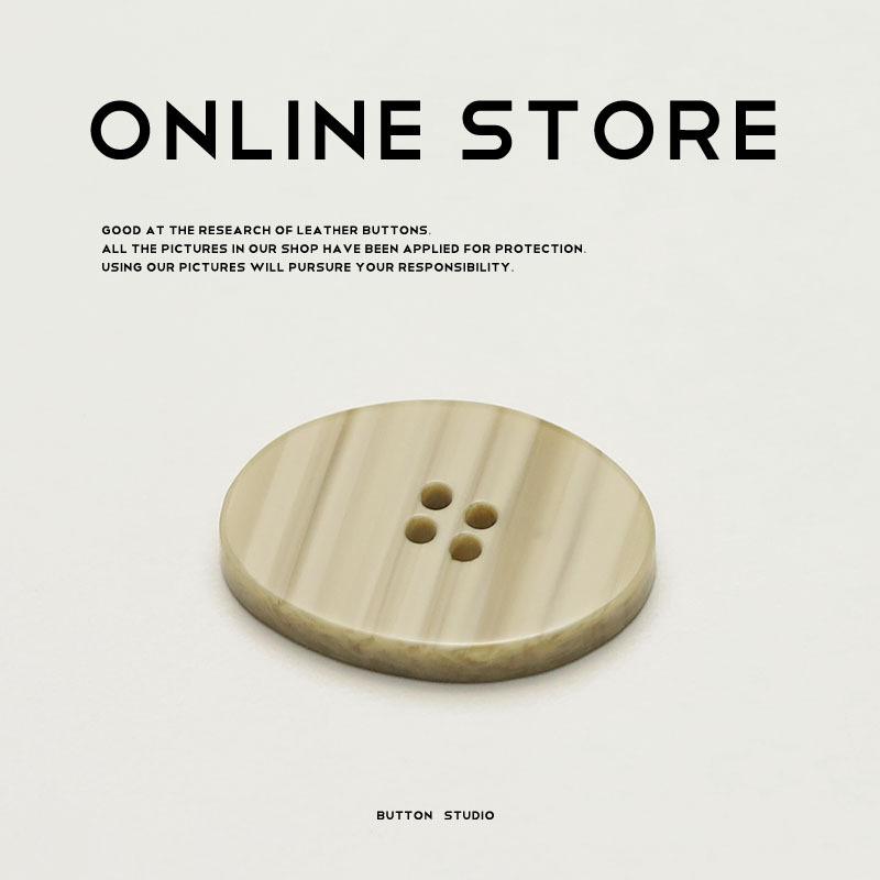 

Four-Eye Oval Wood Grain Resin Button Women S Coat Coat Button Double-Sided Woolen Clothing Button 1 #[30x22mm four-eye oval wood grain]
