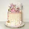 Restards Roségold Happy Birthday Cake Topper Herz Rosa Perlen Cupcake Topper für Mädchen Prinzessinnenparty Dekorationen Zubehör