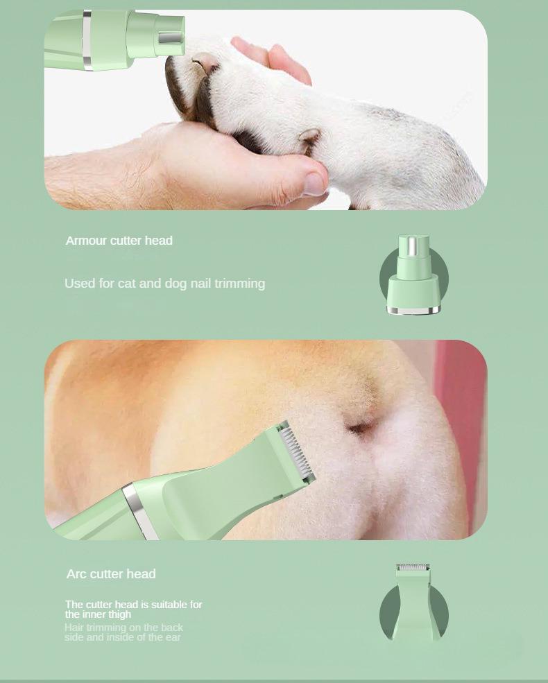 Pet Shaver, Dog and Cat Hair Removal Electric Push Clipper, Four In One Foot Shaving Electric Set, Trimming and Beauty Set Tool