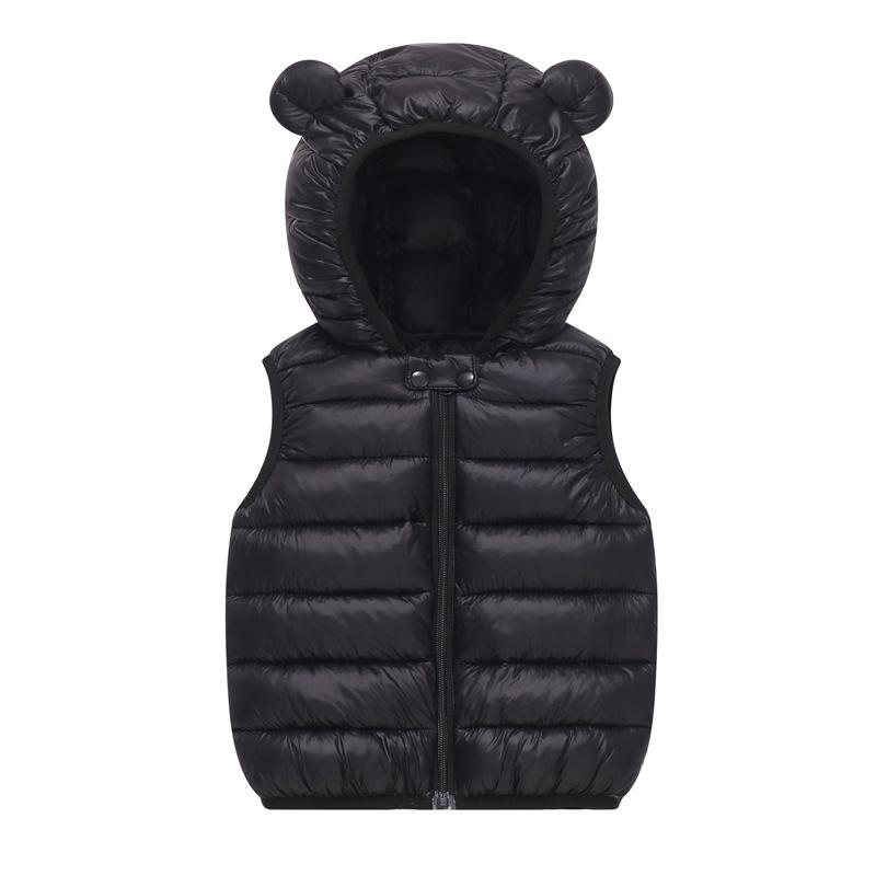 Children's Hooded Down Cotton Vest - Lightweight Winter Wear for Toddlers, Boys, and Girls
