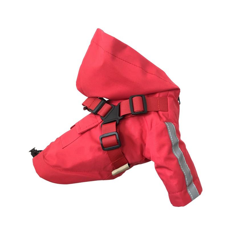 Waterproof Hooded Raincoat Small To Medium Dogs With Reflective Stripes Leash Clip