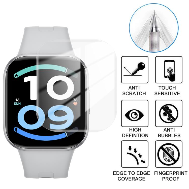 5 PCS Soft Hydrogel Full Cover Screen Protector For Redmi Watch 6 Active, HD Clear Anti-Scratch Precise Cutting Watch Front Protective Film