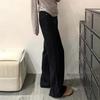 Black High-Waist Wide Leg Women's Jeans - Spring/Autumn 2025 Collection, Floor-Length Slimming Trend.