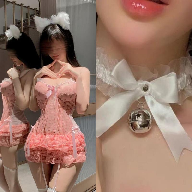 Sex underwear [Cherry cake] Cherry pink small breasts gather hairtail bones pure desire bra cake skirt