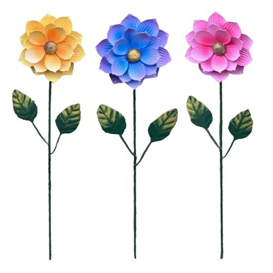 Metal Flower Stake Decorative Garden Stake Outdoor Ground Insert Flower Stake