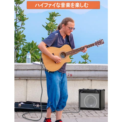 VANAUX Gitarrenkabel, 6,35 mm geschirmtes Kabel mit Gitarrensiegel, TS Stereo-Stecker, Mono, für Musikinstrumente und Audiogeräte, Kompatibel mit Electr