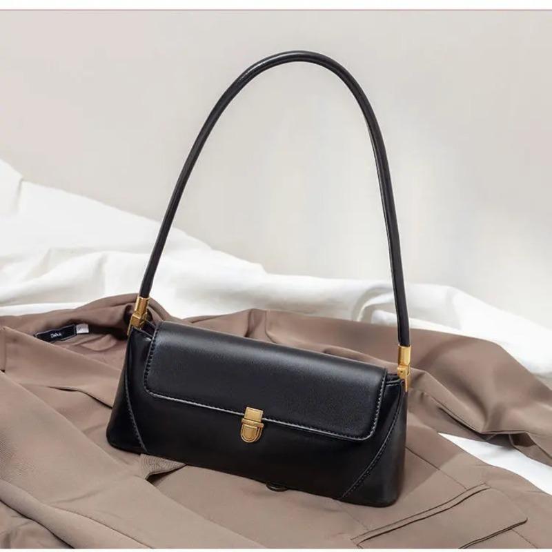 

Retro baguette underarm bag 2 new versatile shoulder messenger bag high-end texture fashion underarm small square bag women 28*9*11 чёрный