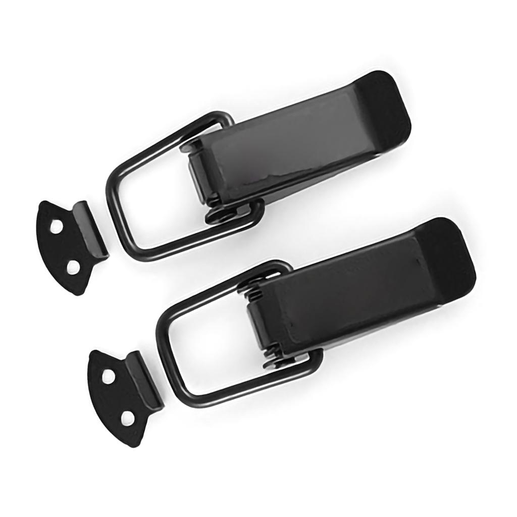 Pair Car Bumpers Trunk Hatch Lid Quick Release Fasteners Hook Lock Clips Auto Truck Exterior AccessoriesElectroplating Black L