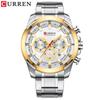 CURREN 8361 Men's Quartz Watch - Business Style, Six-Needle Design, Waterproof with Steel Band, Calendar Feature.