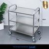 Three-tier Stainless Steel Service Cart: Meal, Food, Beverage, and Dish Collection Trolley for Restaurants and Hotels.