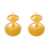 18k Gold Plated Geometric Patchwork Shell Stud Earrings - European & American Style for Women