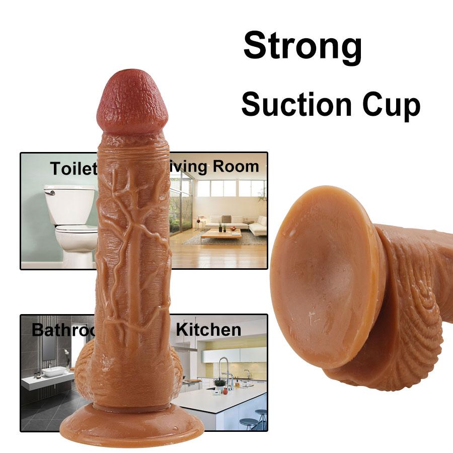 Skin Feeling Realistic Dildo για γυναίκες Μαλακό τεράστιο πέος με βεντούζα Γυναικεία Αυνανισμός Lesbain Παιχνίδια πρωκτικού σεξ για ενήλικες 18+