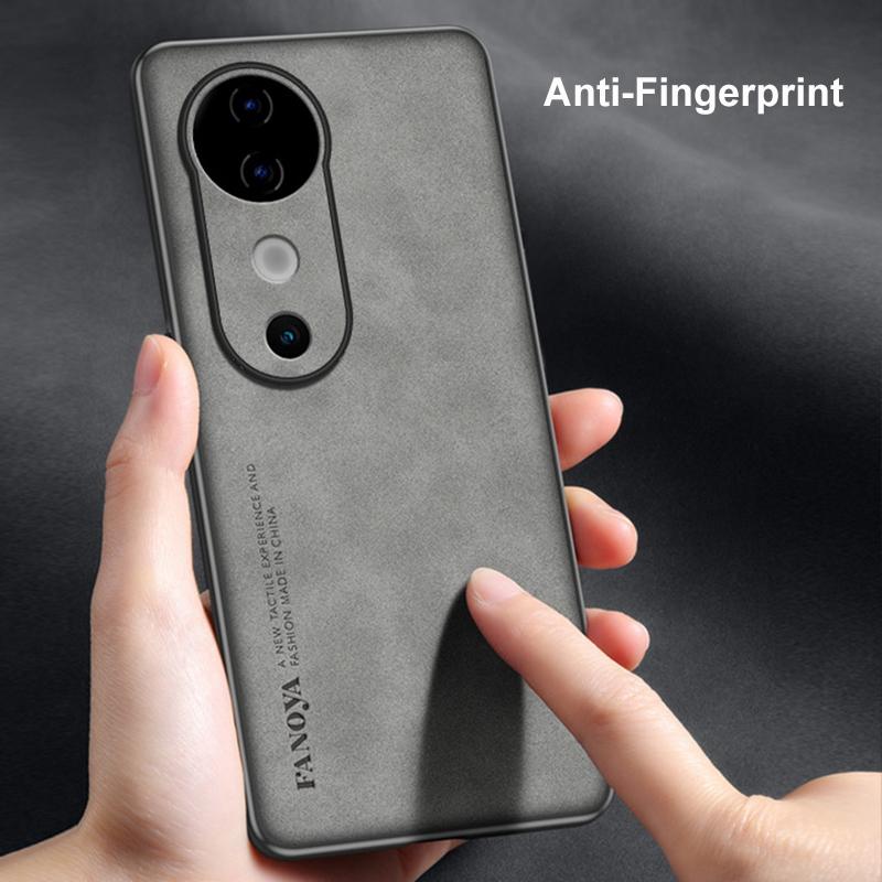 For Vivo V40 Pro 5G Case Luxury PU Leather Phone Case For Vivo V40 S19 Pro Back Cover Matte Silicone Shockproof Full Protection