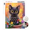Frameless Pearl Painting Kit Black Cat Pattern DIY 3D Bead Art Canvas Relaxing Handmade Craft for Adults Home Decor
