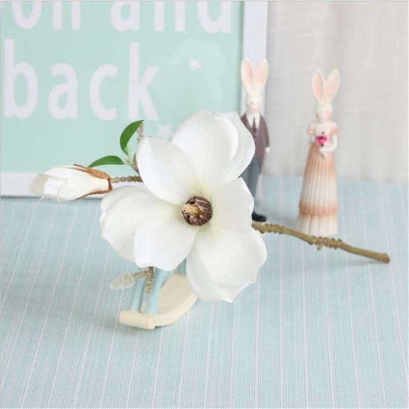 Artificial  Flower Single Stem Magnolia Flower For Room Decoration Wedding Ornament