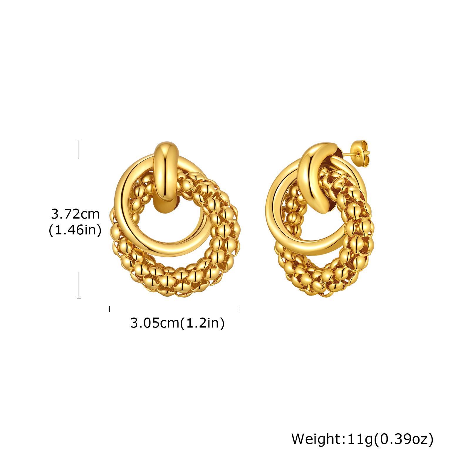 

Geometric Inlocked Circle Twist Statement Earring Waterproof Chunky Zircon