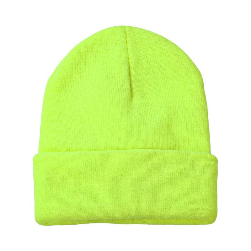 Jednobarevná oversized pletená čepice Zimní teplá akrylová čepice Pánská dámská Minimalistický styl
