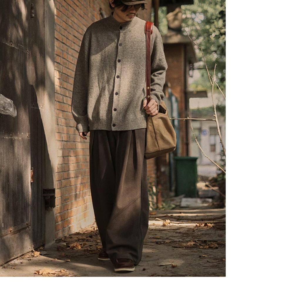 Unisex Retro Einfarbige Strickjacke mit Stehkragen - Old Money Style Vielseitige Strickware