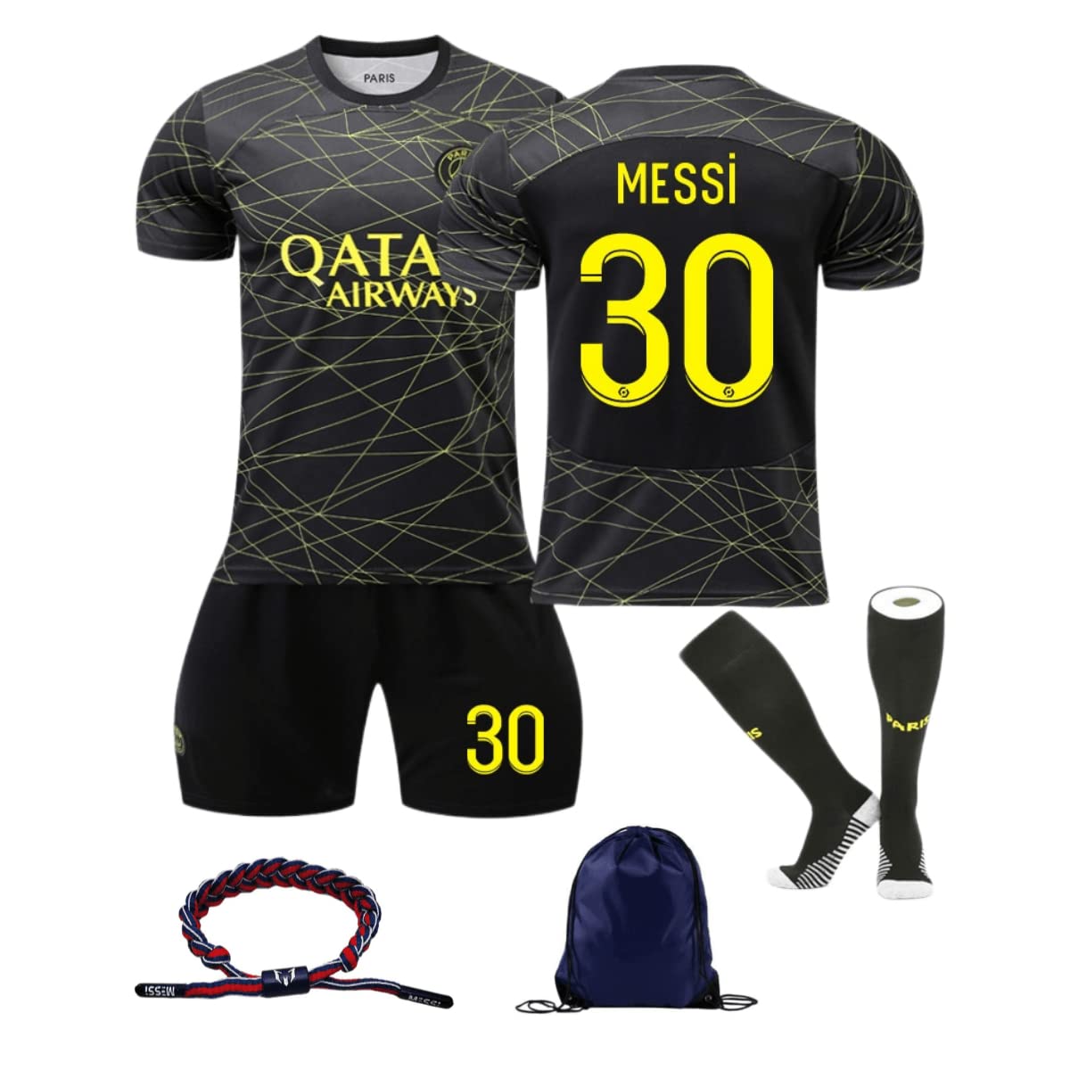 

[kaka&nyunyu] Футбольная форма 22-23 PSG Paris Saint-Germain AWAY Limited Messi Детская взрослая форма Номер 30 Тренировочная одежда Дышащая Быстросохнущая