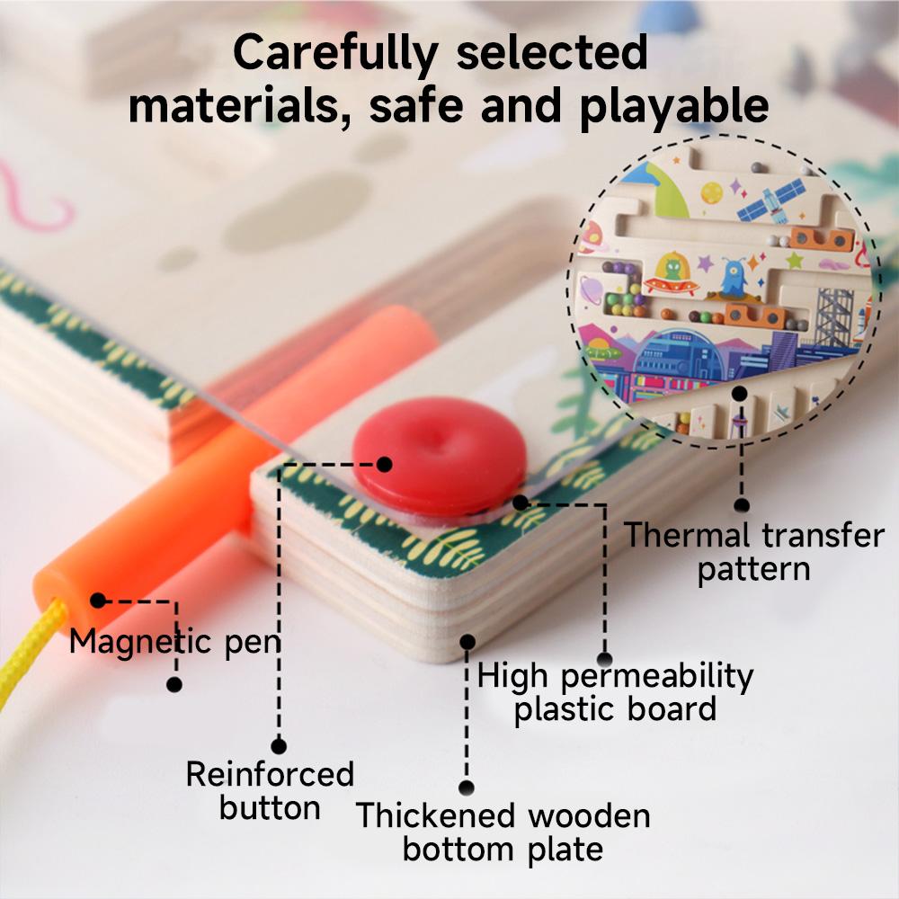 Learning Education Toys Children Wooden Magnetic Color and Number Maze  Color Matching  Wooden Toys Gift for Kids