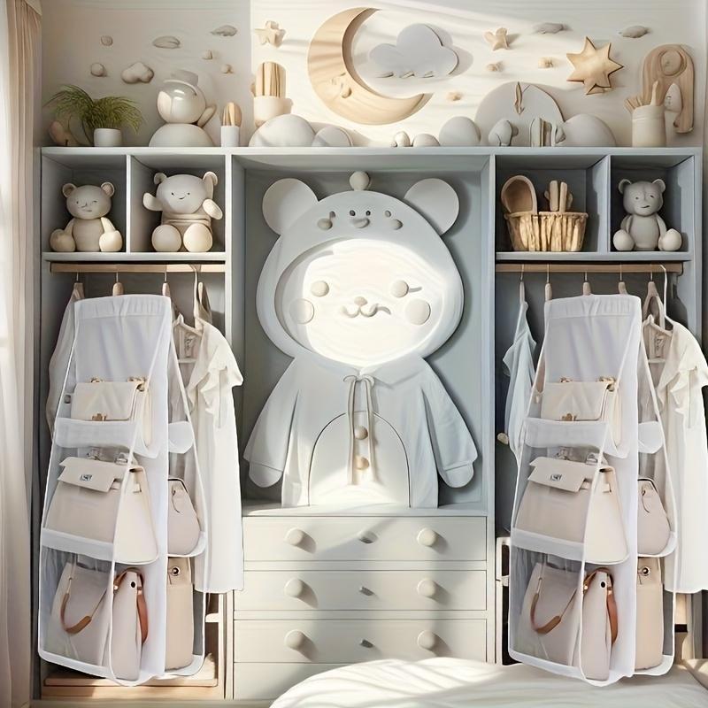 Multi Layer Hanging Bag Organizer, Space Saving Wardrobe Storage, Dust-Proof Handbag Clip, Convenient Hanging Design for Women's Fashion Accessories