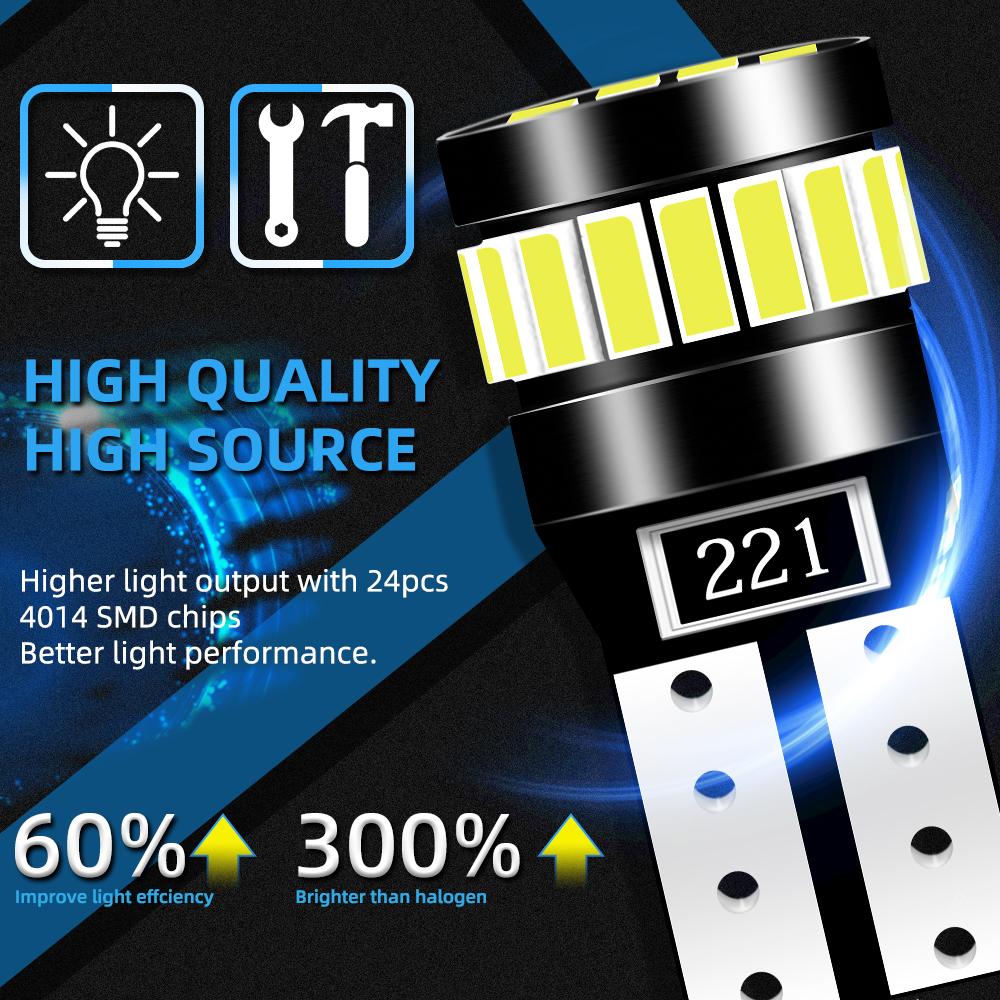 2x W5W T10 21SMD Led Bulbs Canbus Car Interior Light Bulbs Parking Position Lamp Map Dome Reading Lights