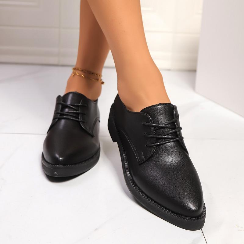 Fashion 2025 Summer Fashion Loafers Women's High Heels Classics Office & Career Pumps Women Lace Up Low Heel Plus Size Outdoor Shoes