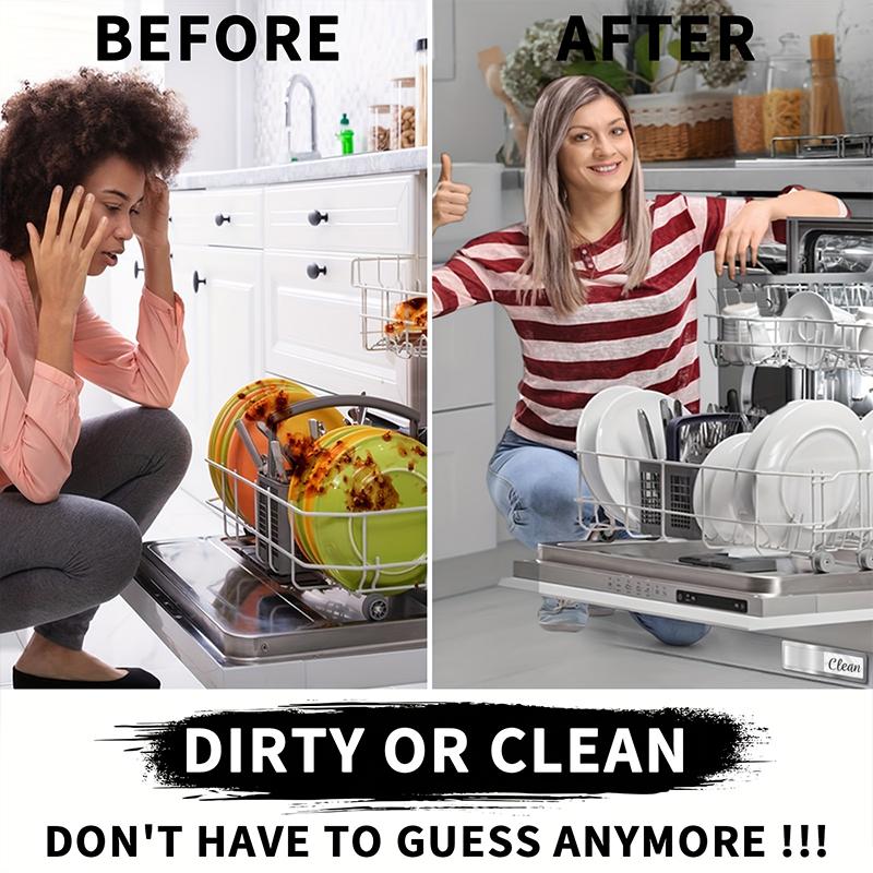 1PC Flipping Dishwasher Reminder Acrylic Memory Prompts Convenient Instructions Washing Machine Tips Clean or Dirty Kitchen