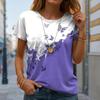Damer Sommer T-skjorte Sommerfugl Retro Mote Kortermet T-skjorter Casual Trykte Topper