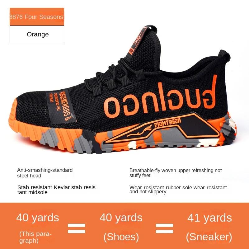 

Men s Safety Shoes Men for Work Safety Boots Steel Toe Protective Shoes Puncture Proof Work Boots Construction Working Shoes 46 оранжевый