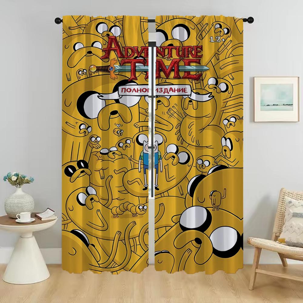 Zasłona zaciemniająca do pokoju 2 panele Adventures Time Nowoczesne zasłony do salonu Rolety Przegroda Wnętrze domu Zasłony Kuchnia