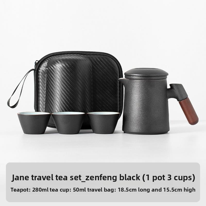 

BRPortable Travel Tea Set Portable Thicken Kung Fu Tea Set Outdoor Storage Teaset Camping Hiking Trips Ideal Tea Ceremony Set GiftEY