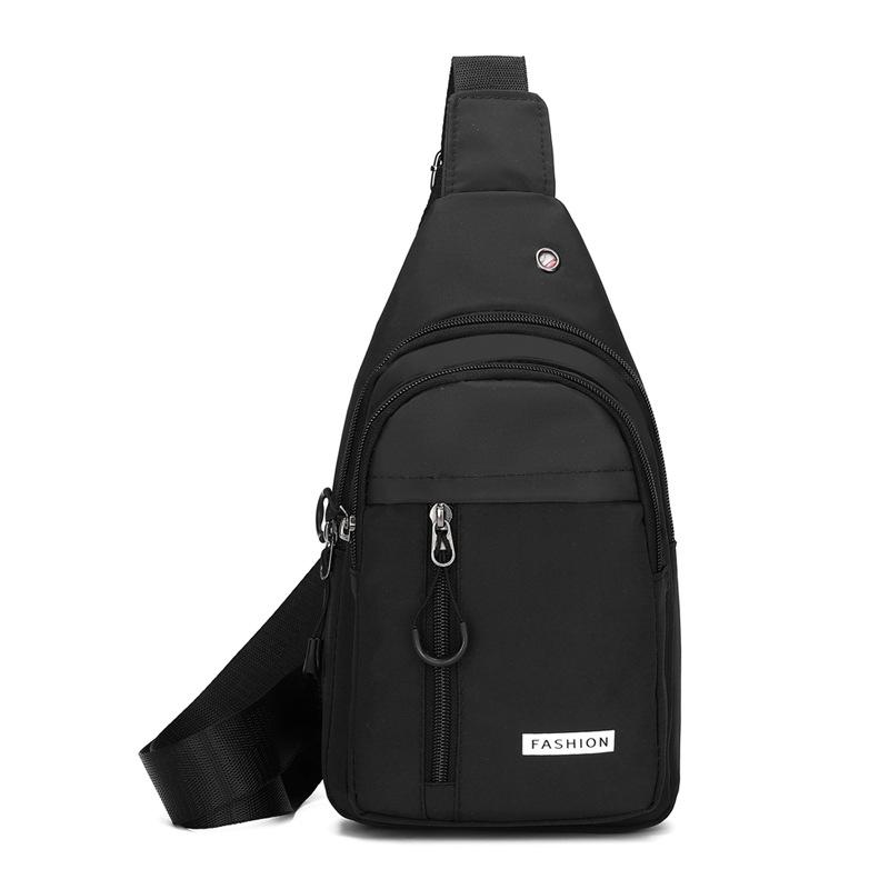 Einfache wasserdichte Brusttasche aus Nylon für Outdoor-Reisen, Umhängetasche mit schrägem Riemen, einfarbig, großes Fassungsvermögen, Schulter-Reise-Brusttasche