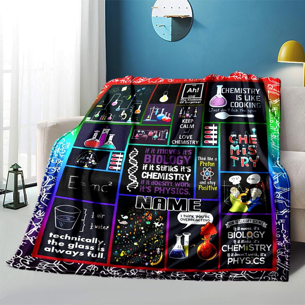 Chemistry Humor And Quotes A Fun Science Poster Lightweight Customizable Blanket Customize Text Comfortable Great For Sofa Couch Office Bed Picnics
