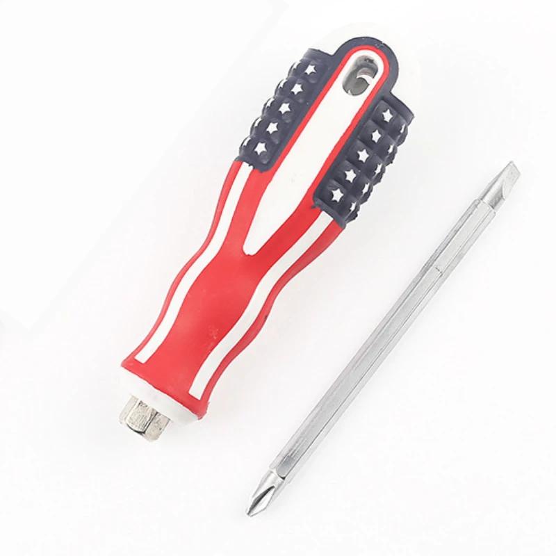 

Double-Use Screwdriver Removable Hand Tool Chrome Vanadium Steel Repair Tool Handle Flathead Screw Driver
