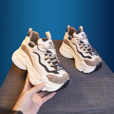 Platform Dad Shoes Women's Spring 2025 New Single Shoes Casual Sports Shoes Women's Breathable and Versatile Inner Height-increasing Women's Shoes