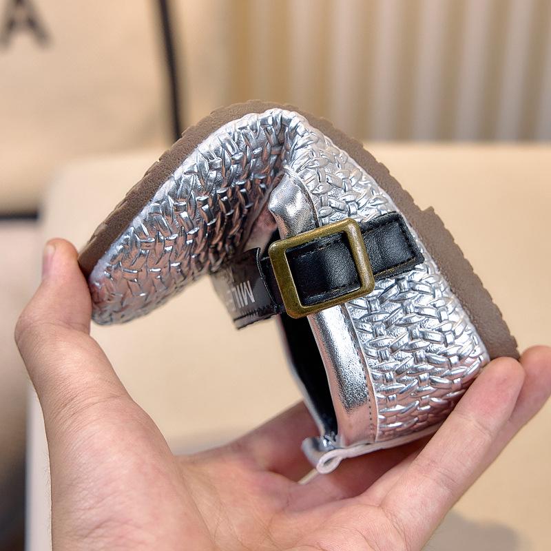 Girls' Versatile Woven Driving Shoes - Autumn 2025 Collection, Solid Color, Ages 3-12