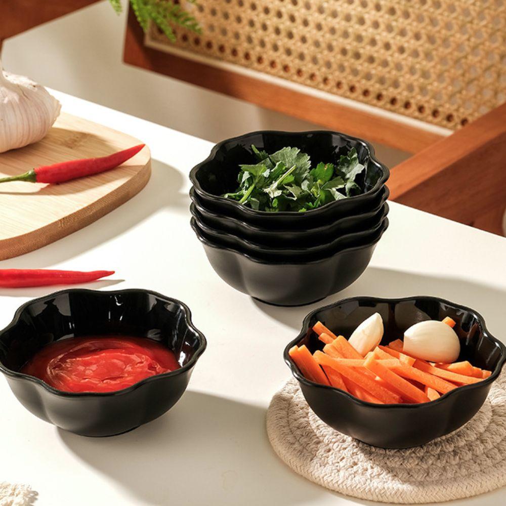 10 Piece Flower/Square Sauce Dish Black Snack Bowl Kitchen Tableware Appetizer Dish  Hot Pot