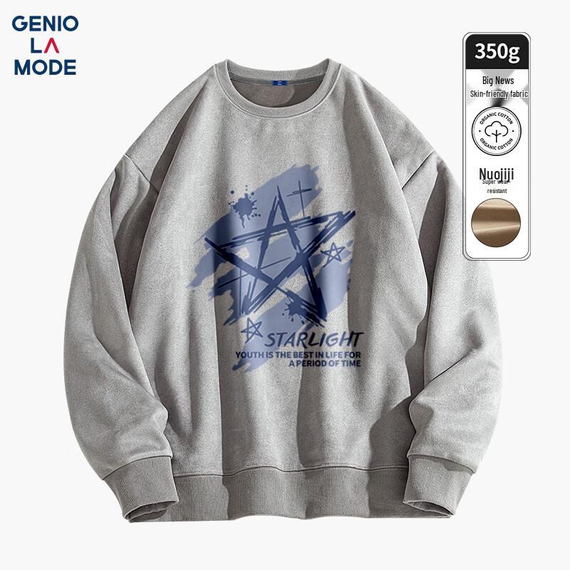 

GENIOLAMODE Men s Suede Velvet Round Neck Pullover 2XL