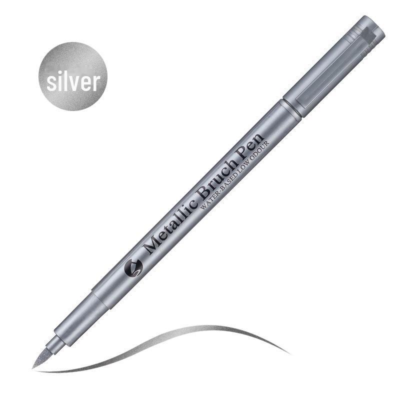 

Маркер-ручка с глянцевым металлическим покрытием золотого и серебряного цвета для проектов «сделай сам», подписей, приглашений — устойчив к выцветанию золотой